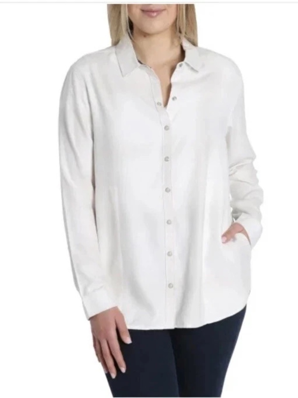 Jachs Girlfriend Womens Super Soft Feel Flannel Shirt, White